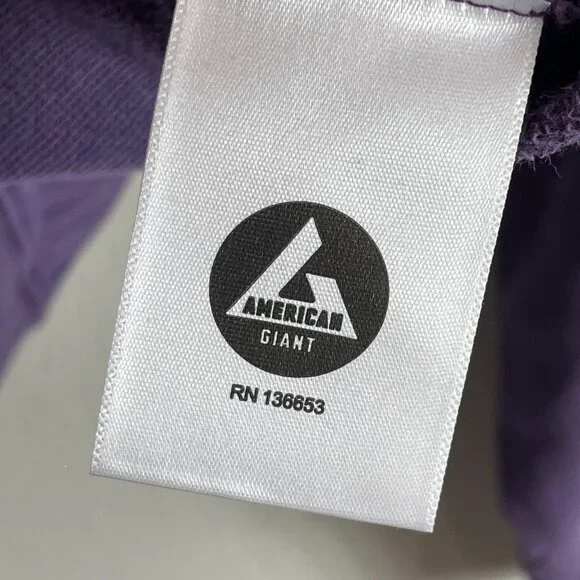 NEW American Giant Mens Large Vintage Wash Relax French Terry Purple Sweatshirt